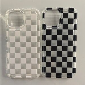 Checkered Black and White Phone Case- 2 Pack